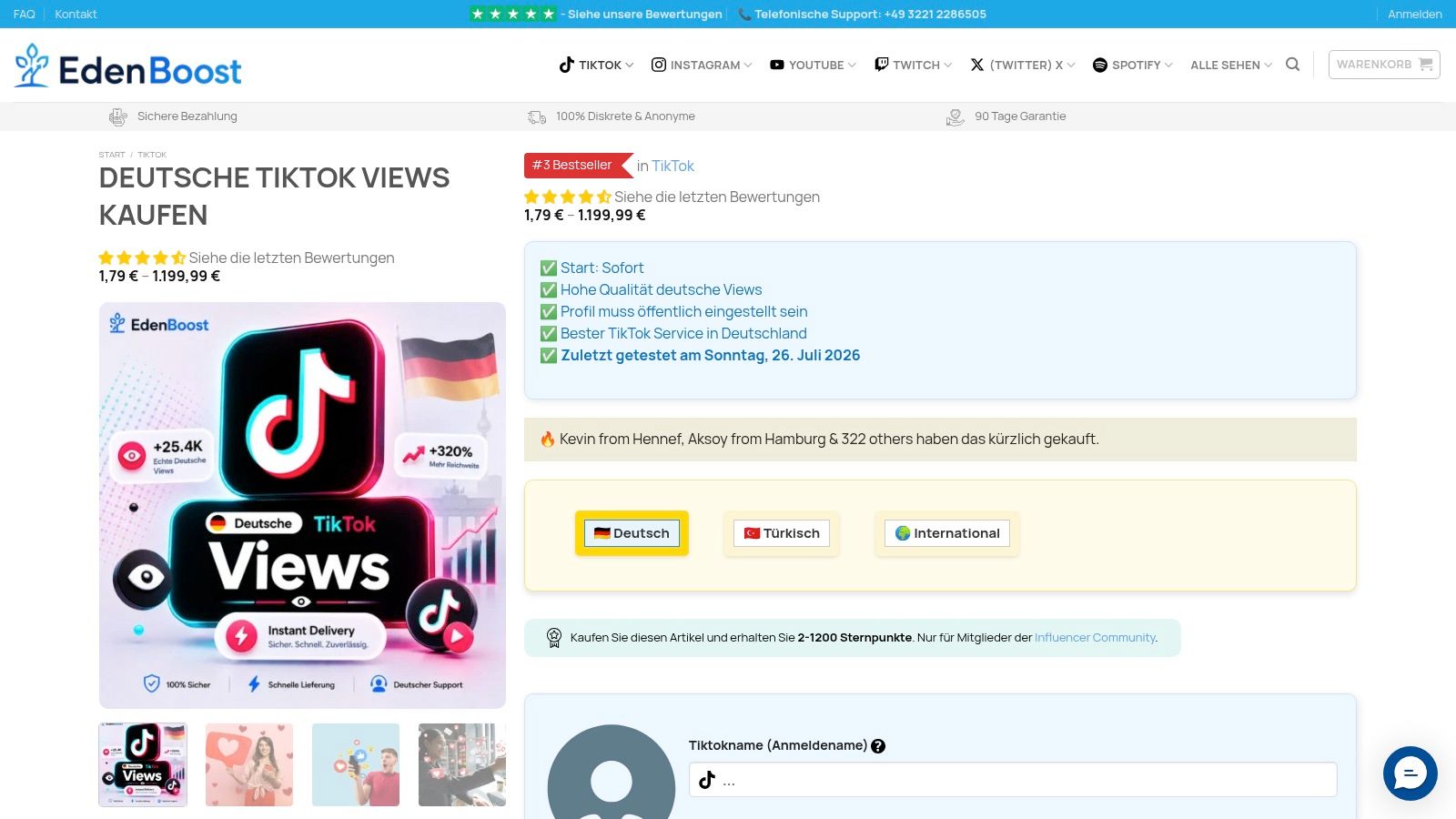 Deutsche TikTok Views kaufen