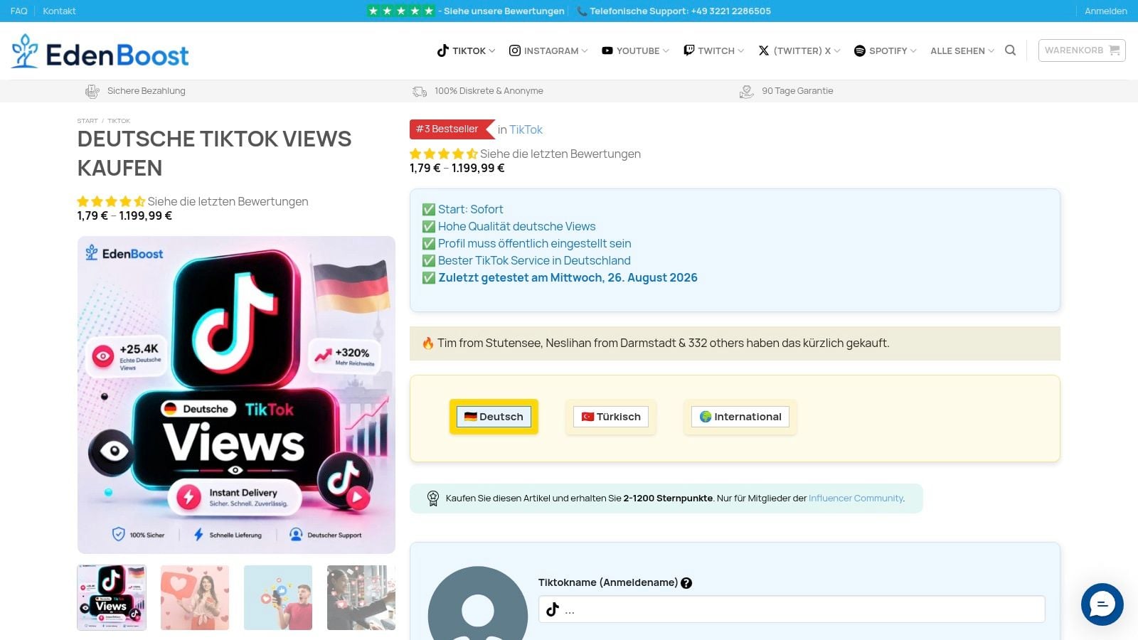 Deutsche TikTok Views kaufen